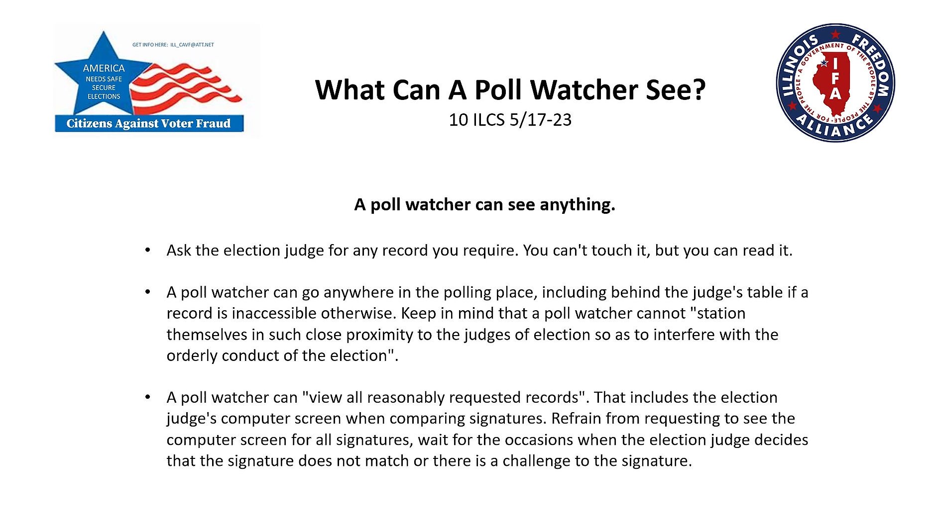 Poll Watcher Training